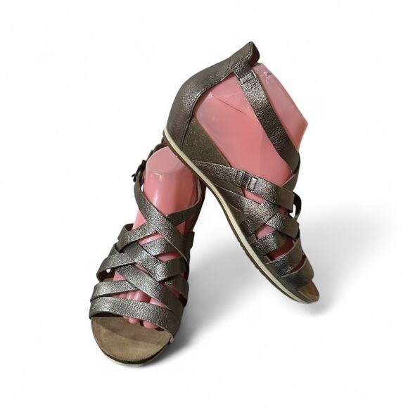 Dansko Vivian Gladiator Sandals Gray Metallic Leather EU40 US 9.5 Y2K Style - Picture 4 of 7